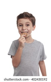 Little Boy Eating Chocolate Chip Cookie