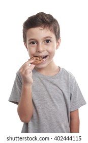 Little Boy Eating Chocolate Chip Cookie