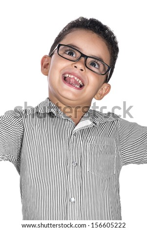 happy child with a blackboard