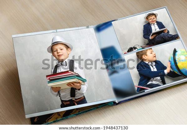 little boy\
graduation photobook, school\
album