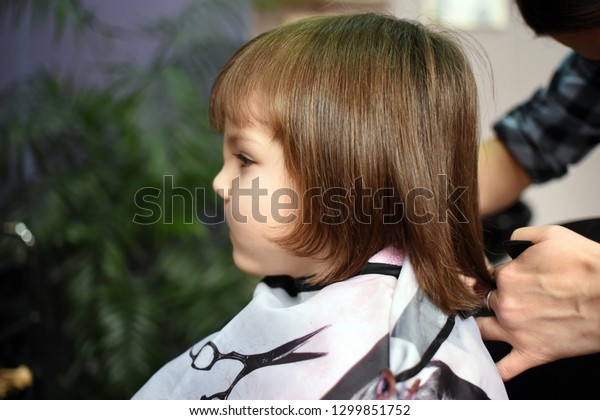 Little Boy Long Hair Hairdresser Cute Stock Photo Edit Now