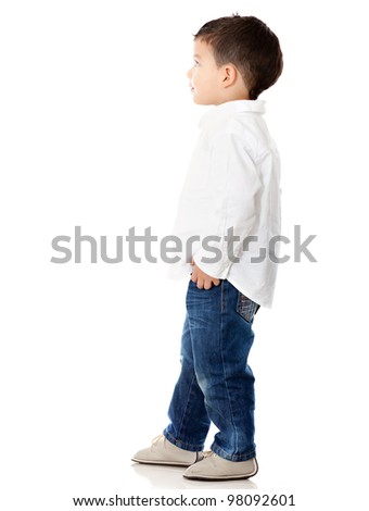 Similar – Image, Stock Photo little boy looks at a landscape