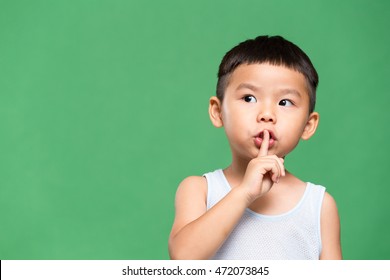 Little Boy Making A Hush Pose