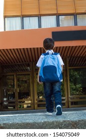 Little Boy On His First Day At School