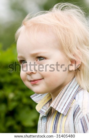 Similar – Image, Stock Photo Beautiful boy four year old with long blond hair