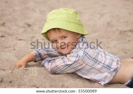 Similar – Foto Bild Kind spielt mit Sand auf den Dünen