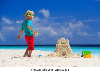 Little Boy Building Sand Castle On Stock Photo 1038663487 | Shutterstock