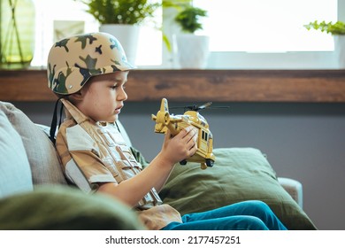 Little Boy Playing Soldiers In Living Room. Little Child Is Playing With Toy. Knights And Battles - Favorite Game For Boys. Entertainment For Kids Indoors. Offline Games.