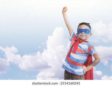 Little boy playing superhero remix - Powered by Shutterstock