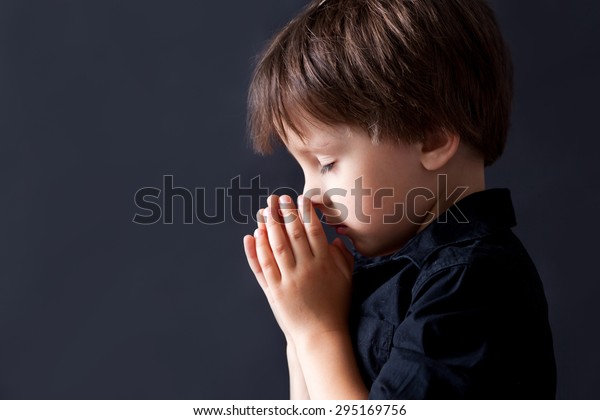 Little Boy Praying Child Praying Isolated Stock Photo (Edit Now) 295169756