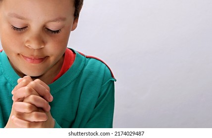 Little Boy Praying God Hands Together Stock Photo 2174029487 | Shutterstock