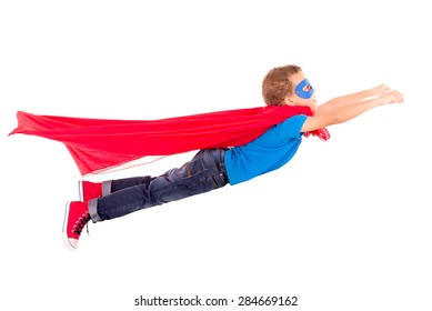 little boy pretending to be a superhero - Powered by Shutterstock