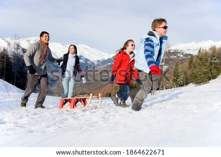 Similar – Image, Stock Photo Girl with snowy hair Joy