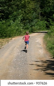 Little Boy Running Away