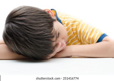 Little Boy Sadness Sitting On Table Stock Photo 251416774 | Shutterstock