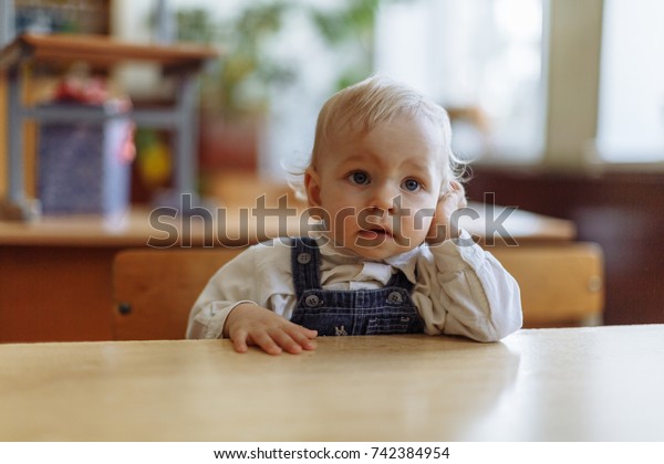 Little Boy School Desk Stock Photo Edit Now 742384954 Little Boy School Desk Stock Photo