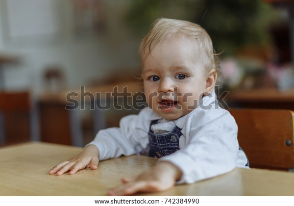 Little Boy School Desk Stock Photo Edit Now 742384990 Little Boy School Desk Stock Photo
