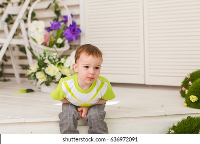 Little Boy Showing Stomach Pain