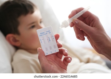 A little boy is sick, a combo antigen test (covid-19, flu a b, RSV) is needed for proper diagnosis.