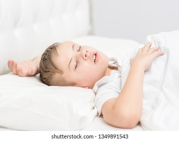 Little Boy Sleeping His Mouth Open Stock Photo (Edit Now) 1349891543