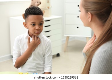 Little Boy At Speech Therapist Office