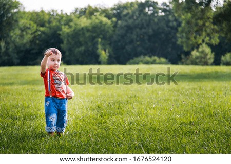 Similar – Small child with long blond hair