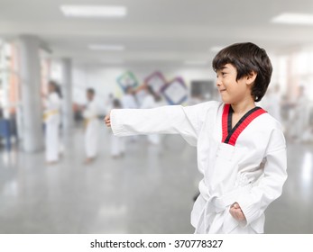 Little Boy In Taekwondo Class