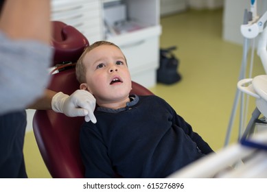 Little boy visiting dentist