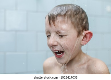 Little Boy Washes Shower Shampoo Foam Stock Photo 1023419038 | Shutterstock