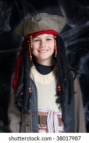 Little Boy Wearing Pirate Costume