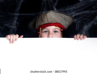 Little Boy Wearing Pirate Costume