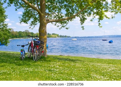 Little Break On Lake Bodensee During Family Biking Excursion