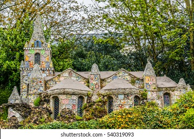 Little Chapel (Brother Deodat, 1914) in Saint Peter Port is possibly the smallest chapel in the world - miniature version of famous grotto and basilica at Lourdes in France. Guernsey, English Channel.