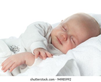 Little Child Baby Slipping On White