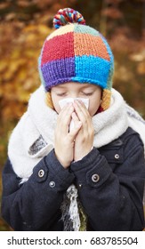 Little Child Catches A Common Cold 