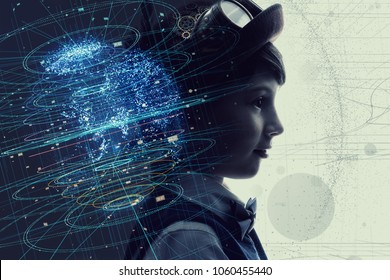 Little child and education concept. AI(Artificial intelligence). - Shutterstock ID 1060455440