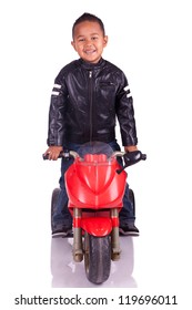Little child on motorcycle