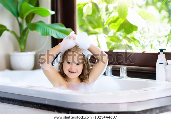 Little Child Taking Bubble Bath Beautiful Stock Photo Edit