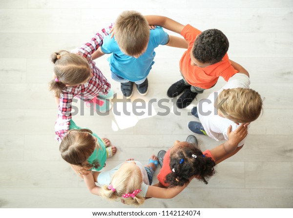 Little Children Making Circle Hands Around Stock Photo 1142124074 ...