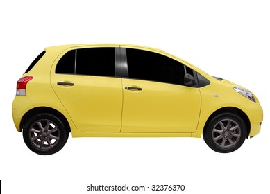 Little City Yellow Car Isolated