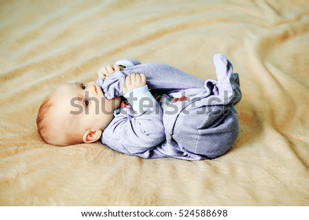 Similar – Image, Stock Photo The little boy are laying at the hammock and happy