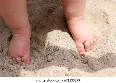 Little Cute Baby Girl Feet On Stock Photo Edit Now 671135344