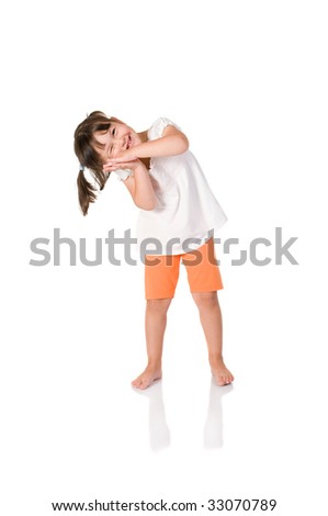 Little Cute Baby Girl Jokes Pretend Stock Photo Edit Now 33070789