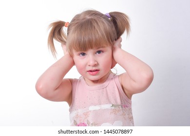 Little Cute Baby Girl Show Emotions Stock Photo (Edit Now) 1445078894