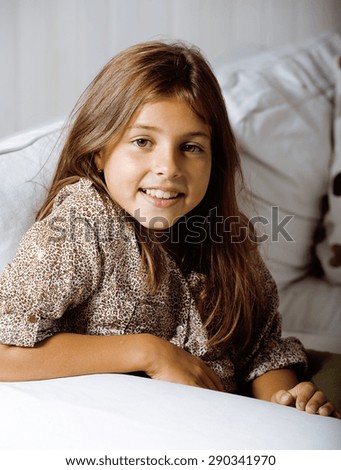 Image, Stock Photo six year old girl photographer