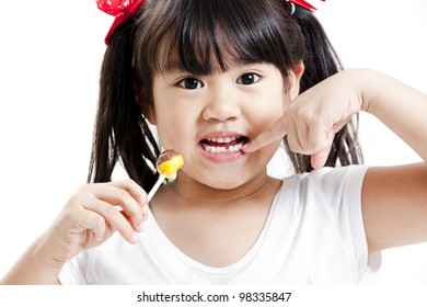 Little Cute Funny Asian Girl Colorful Stock Photo (Edit Now) 98335847