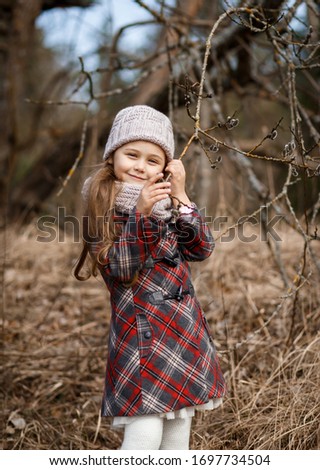 Similar – Image, Stock Photo happy funny kid girl eating fresh apple in autumn