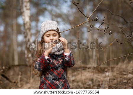 Similar – Image, Stock Photo happy funny kid girl eating fresh apple in autumn