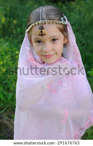Little Eastern Beauty; a little girl in Middle East styled fancy costume