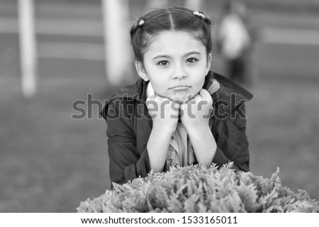 Similar – Image, Stock Photo Adorable little girl combed with pigtails